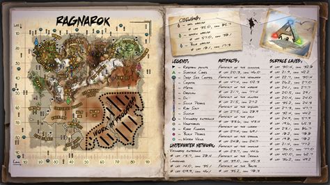 Ragnarok Resource map - New Update. . Detailed ark ragnarok map